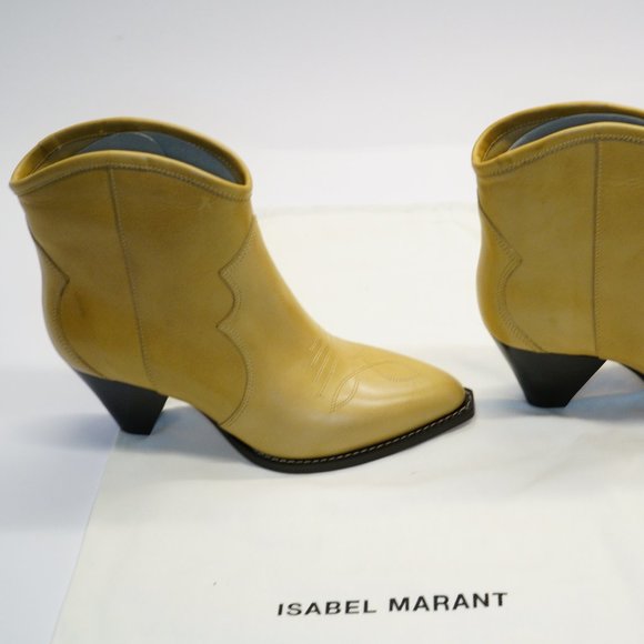 Isabel Marant Darizo Leather Ankle Boots, Beige, New in Box, Bag - Picture 8 of 9